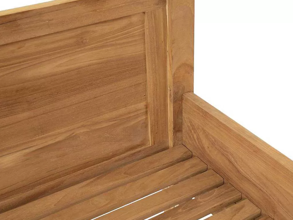 Espreguiçadeira*MYLIA Sofá De Jardim Com Dossel Em Teca Natural Claro E Cinzento - Ovani