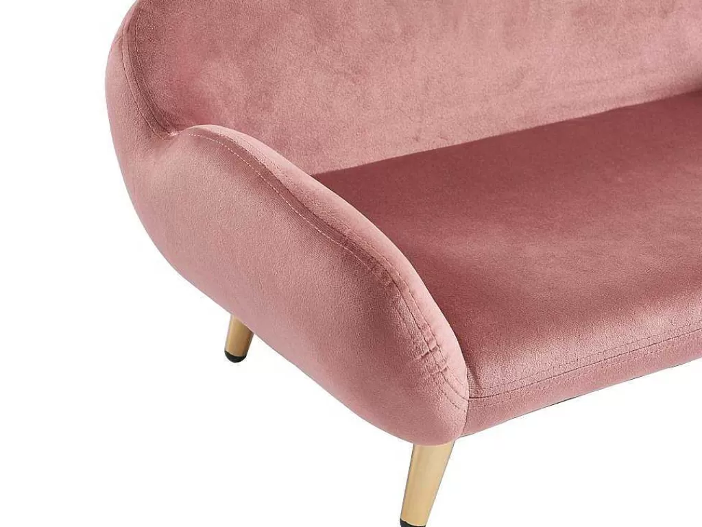 Acessórios Para Animais De Estimação*Vente-unique Sofá Para Animais Em Veludo E Pés Em Metal C.72 X L.44 Cm Cor-De-Rosa - Zolia