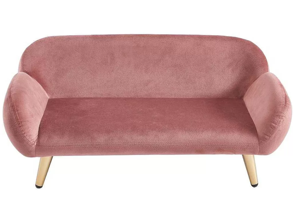 Acessórios Para Animais De Estimação*Vente-unique Sofá Para Animais Em Veludo E Pés Em Metal C.72 X L.44 Cm Cor-De-Rosa - Zolia
