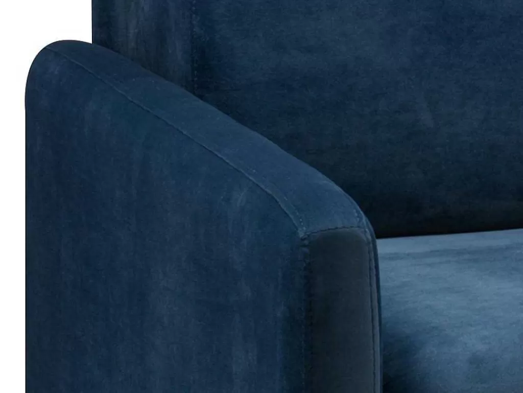 Sofá Cama De Abertura Rapida*Vente-unique Sofá-Cama De 3 Lugares Com Abertura Expresso De Veludo Azul Meia-Noite - Cama De 140 Cm E Colchão De 14 Cm - Calife