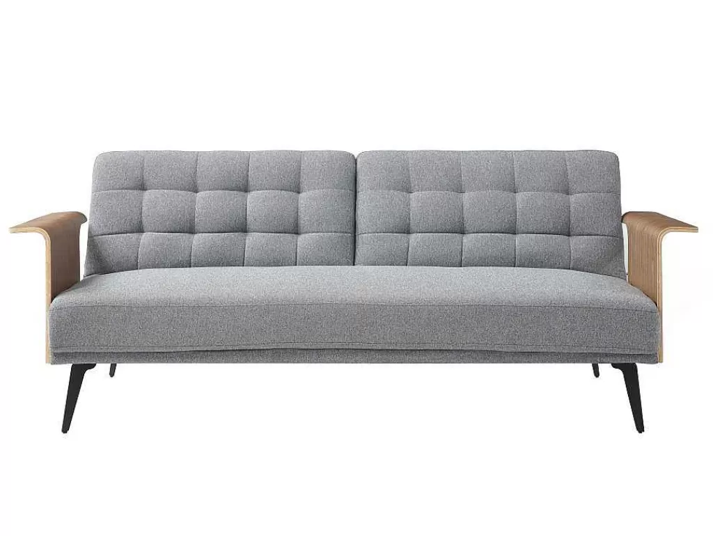 Sofá Cama Clic-Clac E Dobravel*Vente-unique Sofá-Cama De 3 Lugares Em Tecido Cinza Convertivel Clic-Clac - Ninandro