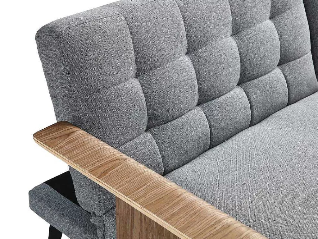 Sofá Cama Clic-Clac E Dobravel*Vente-unique Sofá-Cama De 3 Lugares Em Tecido Cinza Convertivel Clic-Clac - Ninandro
