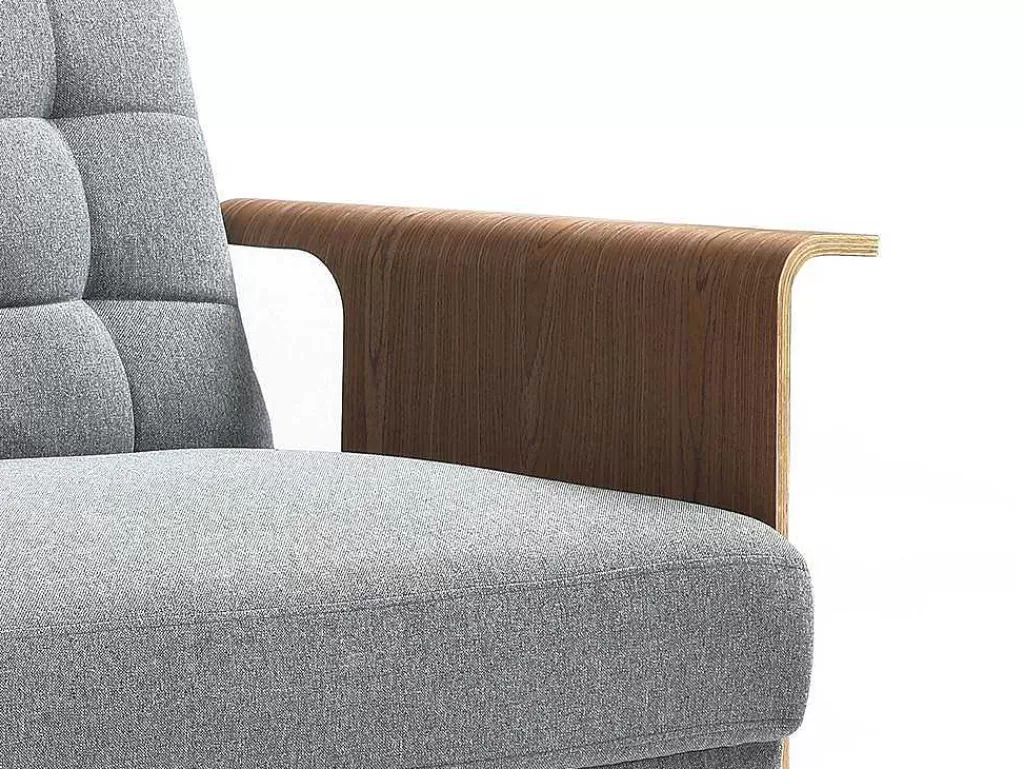 Sofá Cama Clic-Clac E Dobravel*Vente-unique Sofá-Cama De 3 Lugares Em Tecido Cinza Convertivel Clic-Clac - Ninandro