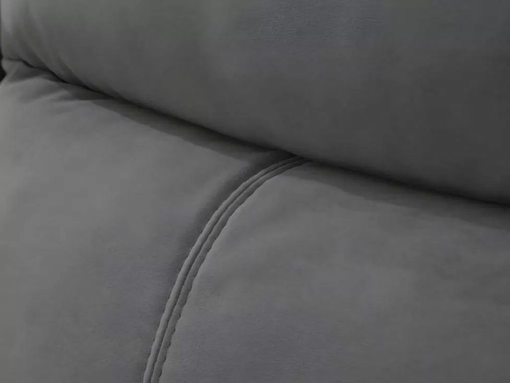 Conjunto De Sofá*Vente-unique Sofás De 3+2 Lugares Articulados Eletricos Em Veludo - Cinza E Faixas Branco Cru - Metti
