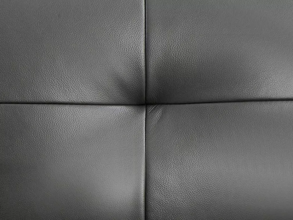 Conjunto De Sofá*Vente-unique Sofás De 3 Lugares E De 2 Lugares Articulados Em Pele Cinzento - Vineta