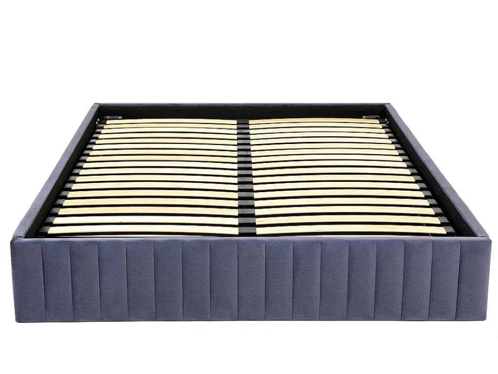 Sommier*Ysmée Sommier Com Arrumação 140 X 190 Cm Em Veludo Cinzento - Sethi Da Dreamea