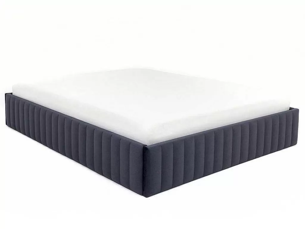 Sommier*Ysmée Sommier Com Arrumação 140 X 190 Cm Em Veludo Cinzento - Sethi Da Dreamea