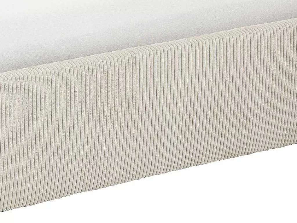 Sommier*Ysmée Sommier Com Espaco De Arrumação 140 X 190 Cm Em Veludo Canelado Bege - Pontos Da Ysmee