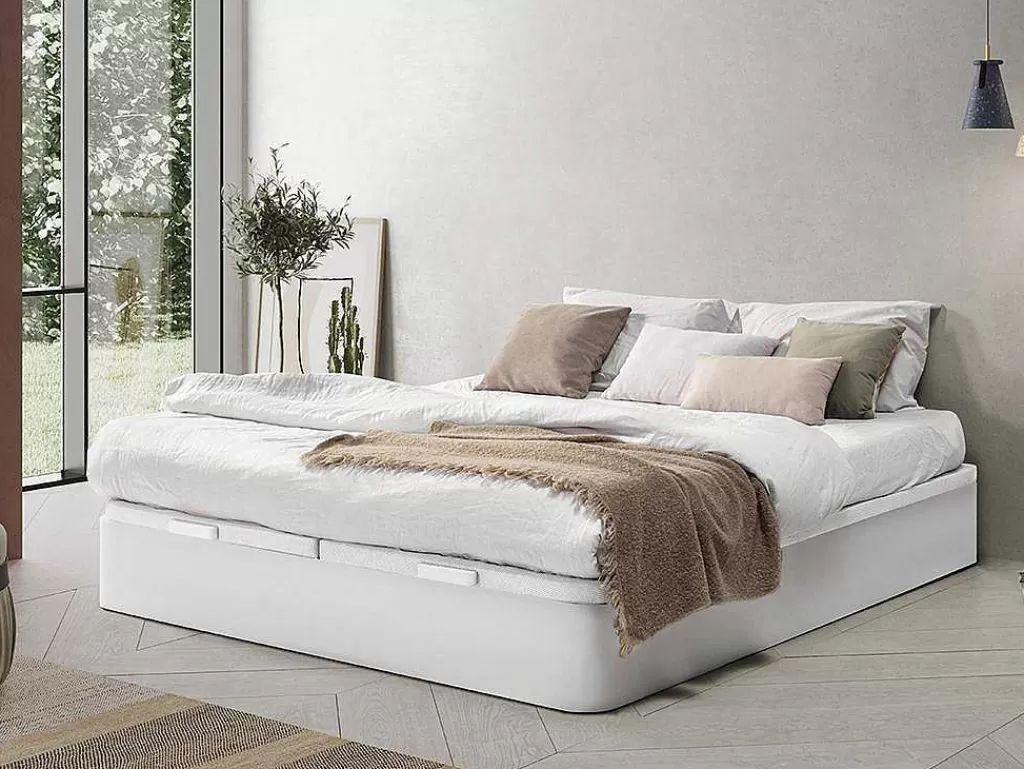 Sommier*Ysmée Sommier Com Espaco De Arrumação Hestia Da Ysmee Cor Branco Mate De 180 X 200 Cm
