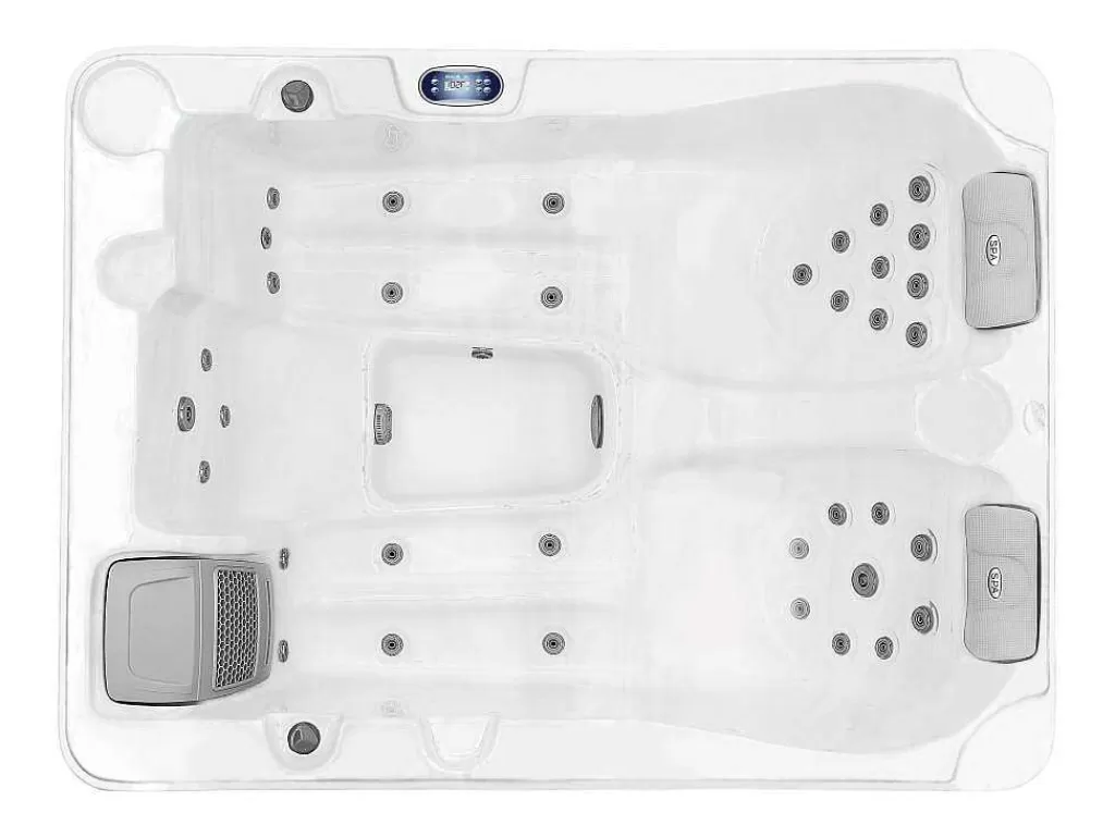 Spa Rígido*VOGUE SPA Spa De 3 Lugares Branco Perola Com Cobertura, 35 Jatos, C210 X L158 X A73 Cm, Sistema Balboa - Maupiti Iii