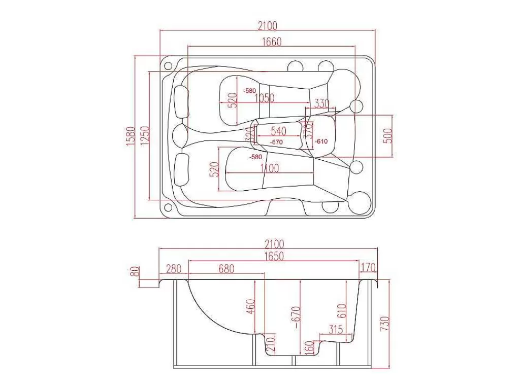 Spa Rígido*VOGUE SPA Spa De 3 Lugares Branco Perola Com Cobertura, 35 Jatos, C210 X L158 X A73 Cm, Sistema Balboa - Maupiti Iii