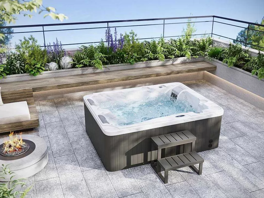 Spa Rígido*VOGUE SPA Spa De 3 Lugares Branco Perola Com Cobertura, 35 Jatos, C210 X L158 X A73 Cm, Sistema Balboa - Maupiti Iii
