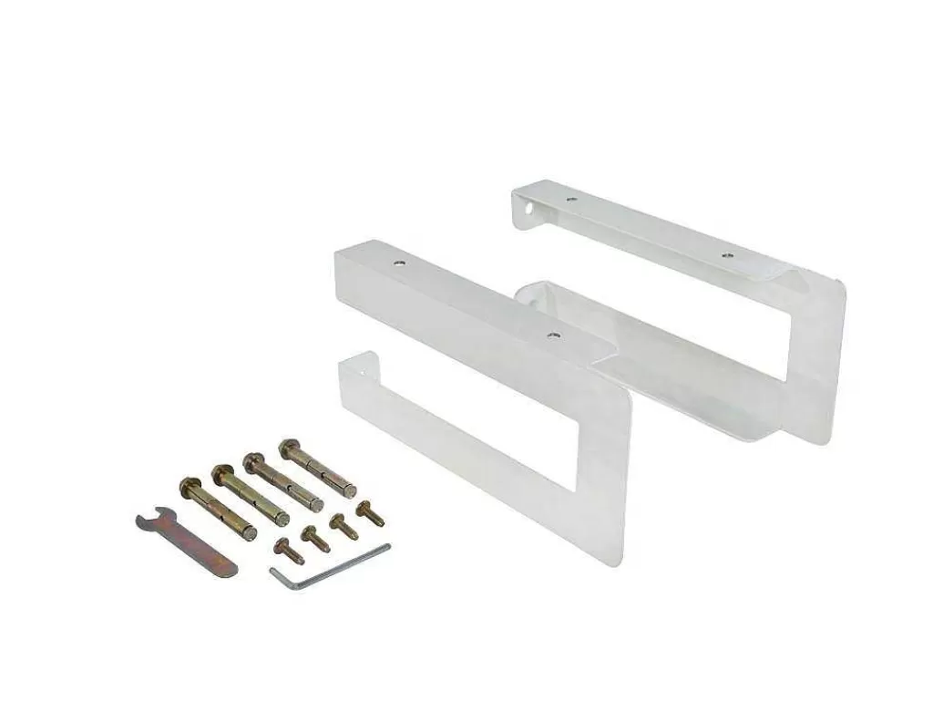 Móvel De Parede Para Casa De Banho*Vente-unique Suporte Suspenso Em Teca Clara Com Esquadros De Fixacao Brancos E Lavatório De 80 X 50 Cm - Sukawati