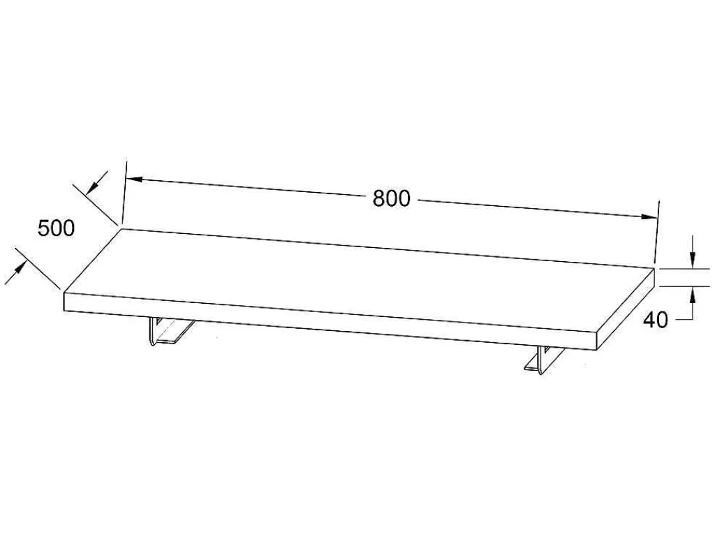 Móvel De Parede Para Casa De Banho*Vente-unique Suporte Suspenso Em Teca Escura Com Esquadros De Fixacao Pretos De 80 X 50 Cm - Sukawati