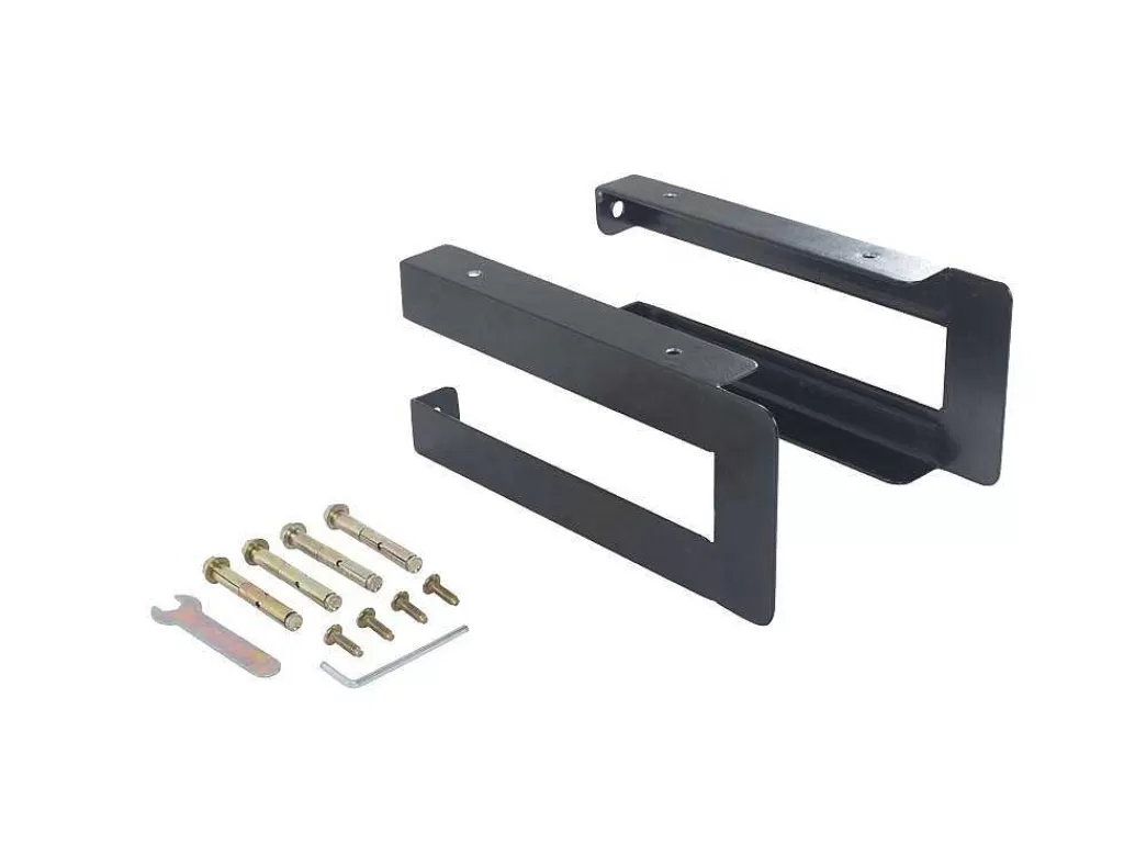 Móvel De Parede Para Casa De Banho*Vente-unique Suporte Suspenso Em Teca Escura Com Esquadros De Fixacao Pretos E Lavatório De 80 X 50 Cm - Sukawati