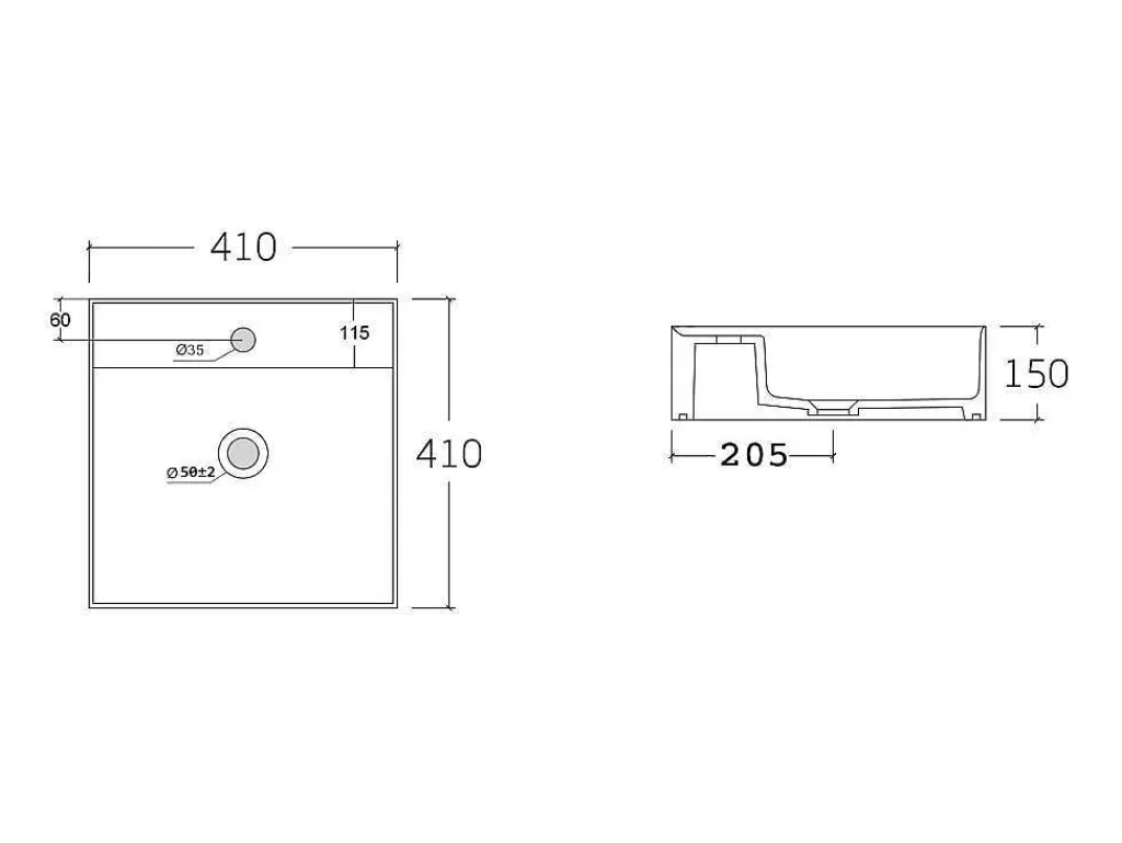 Móvel De Parede Para Casa De Banho*Vente-unique Suporte Suspenso Em Teca Escura Com Esquadros De Fixacao Pretos E Lavatório De 80 X 50 Cm - Sukawati