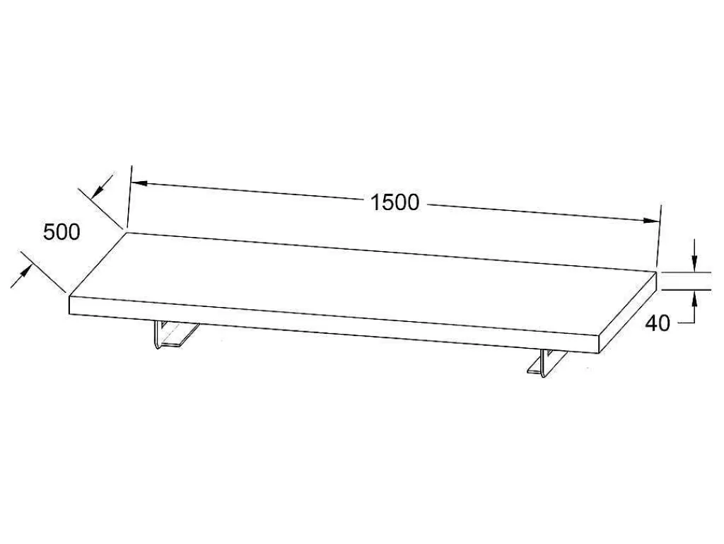 Móvel De Parede Para Casa De Banho*Vente-unique Suporte Suspenso Em Teca Escura Com Esquadros De Fixacao Pretos E Lavatório Duplo De 150 X 50 Cm - Sukawati