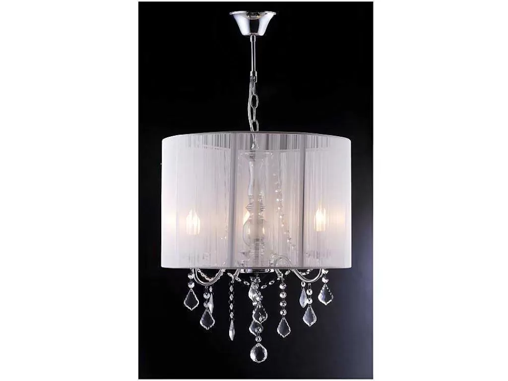 Candeeiro Suspenso*PASCAL MORABITO Suspensao Toscani Com Fios Brancos - A 50Cm - Gotas De Cristal