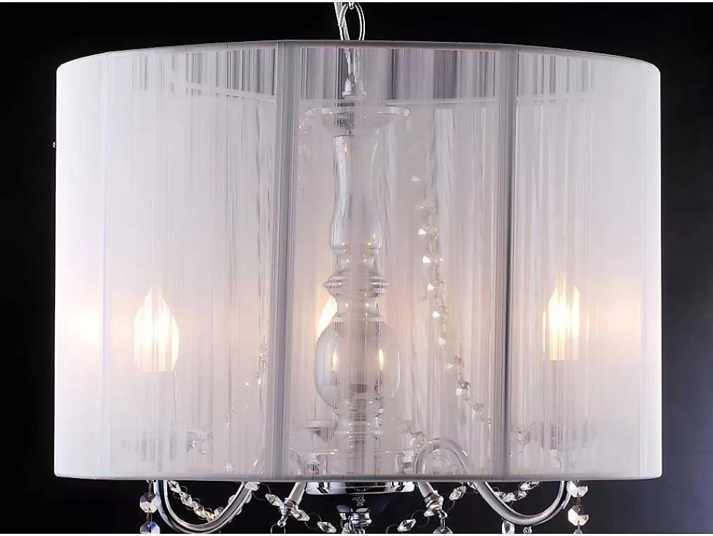 Candeeiro Suspenso*PASCAL MORABITO Suspensao Toscani Com Fios Brancos - A 50Cm - Gotas De Cristal