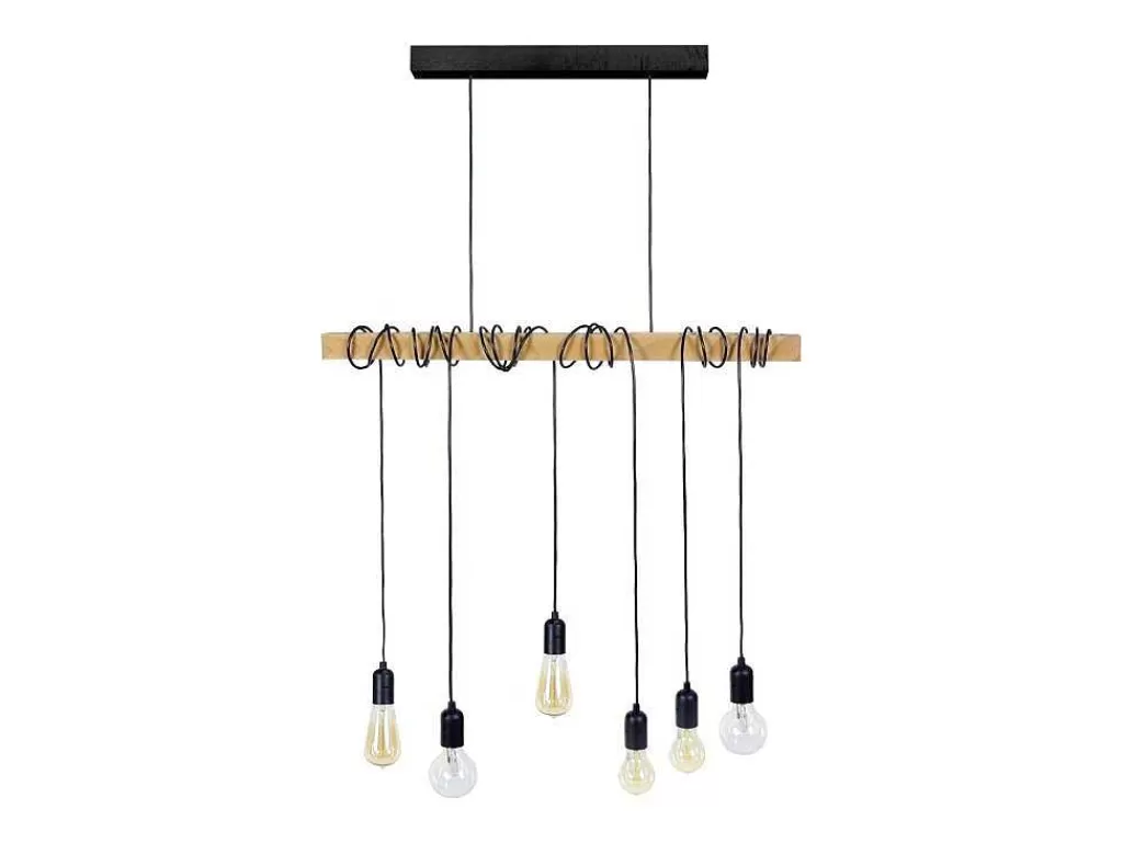 Lustre*TOSEL Suspensao Harlem Tecido Bar Cru D80 X H180 Cm