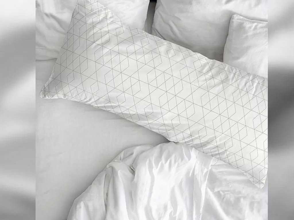 Roupa De Cama*Purline Taie D'Oreiller 100% Coton 1 Piece Blanc A Rayures Vertes 45X125