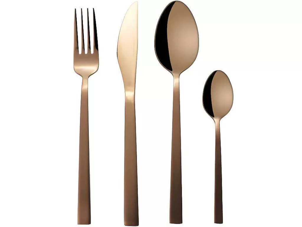 Louça E Utensílios De Cozinha*OZAIA Talheres 16 Pecas Em Inox Cor Cobreado Com Acabamento Brilhante - Melly