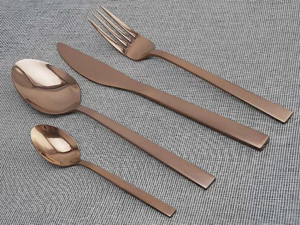 Louça E Utensílios De Cozinha*OZAIA Talheres 16 Pecas Em Inox Cor Cobreado Com Acabamento Brilhante - Melly