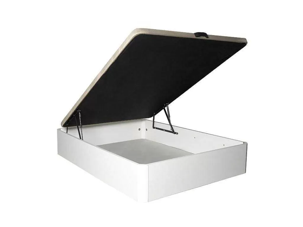 Cama Com Arrumação*Saldosystocks Tampa Estofada Dobravel Para Canape Madeira 3D 25 Branco 150X190Cm Atenas