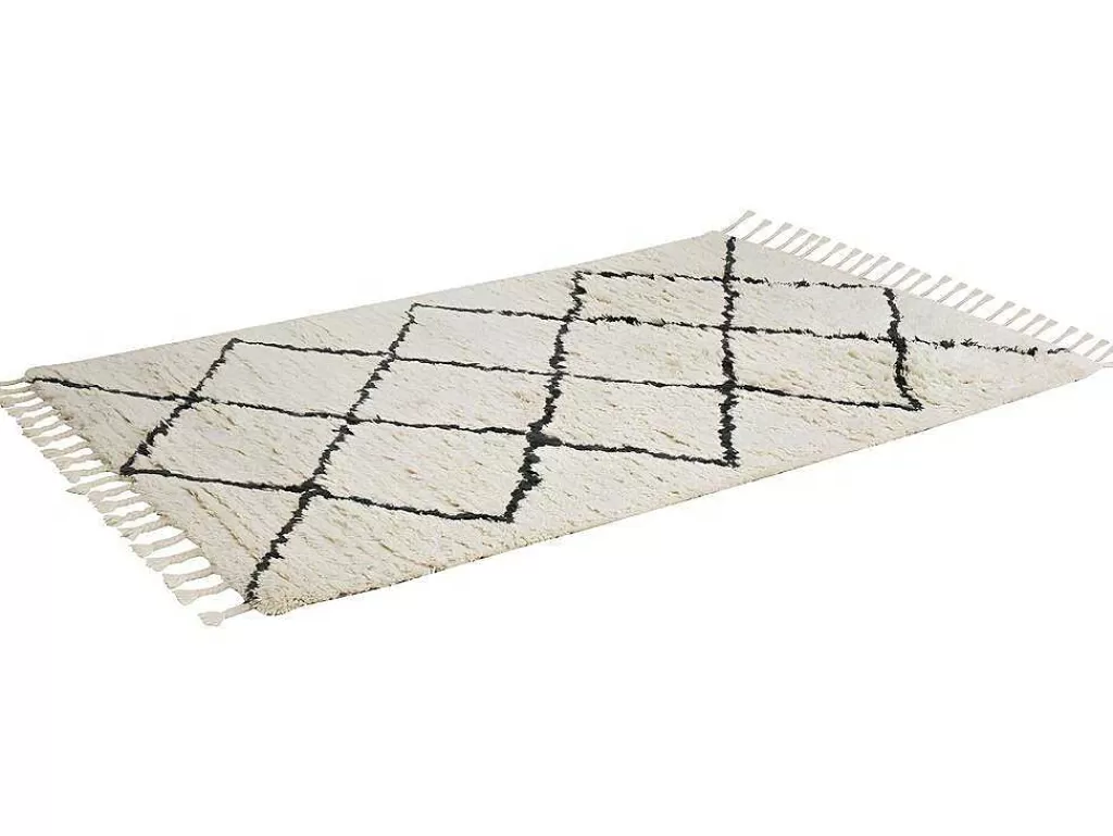Tapete De Sala*OZAIA Tapete As Riscas 100% La - 120X170 Cm Bege E Preto Marcus