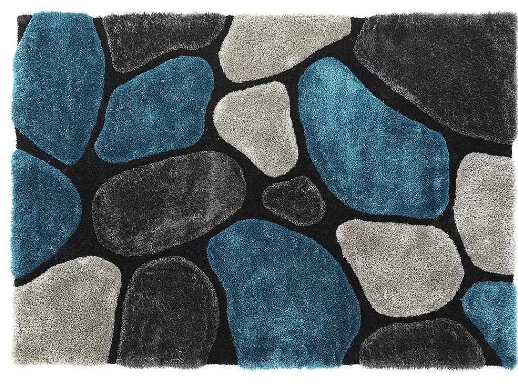 Tapete De Sala*OZAIA Tapete Com Pelo Pietra Turquesa E Cinzento - Poliester - 160 X 230 Cm