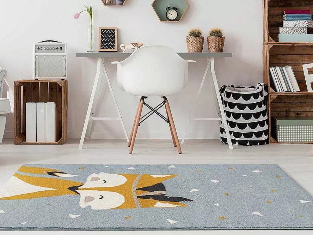 Tapete De Criança*OZAIA Tapete De Criança Com Padrao Raposa 100 X 150 Cm Multicolor - Junio