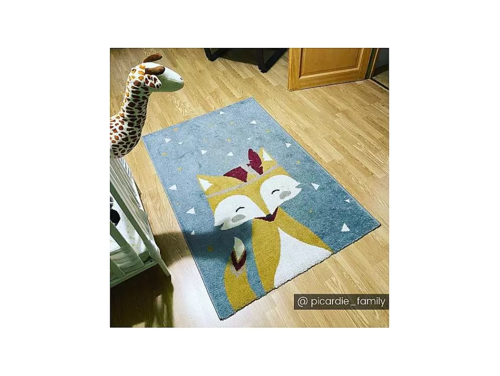 Tapete De Criança*OZAIA Tapete De Criança Com Padrao Raposa 100 X 150 Cm Multicolor - Junio