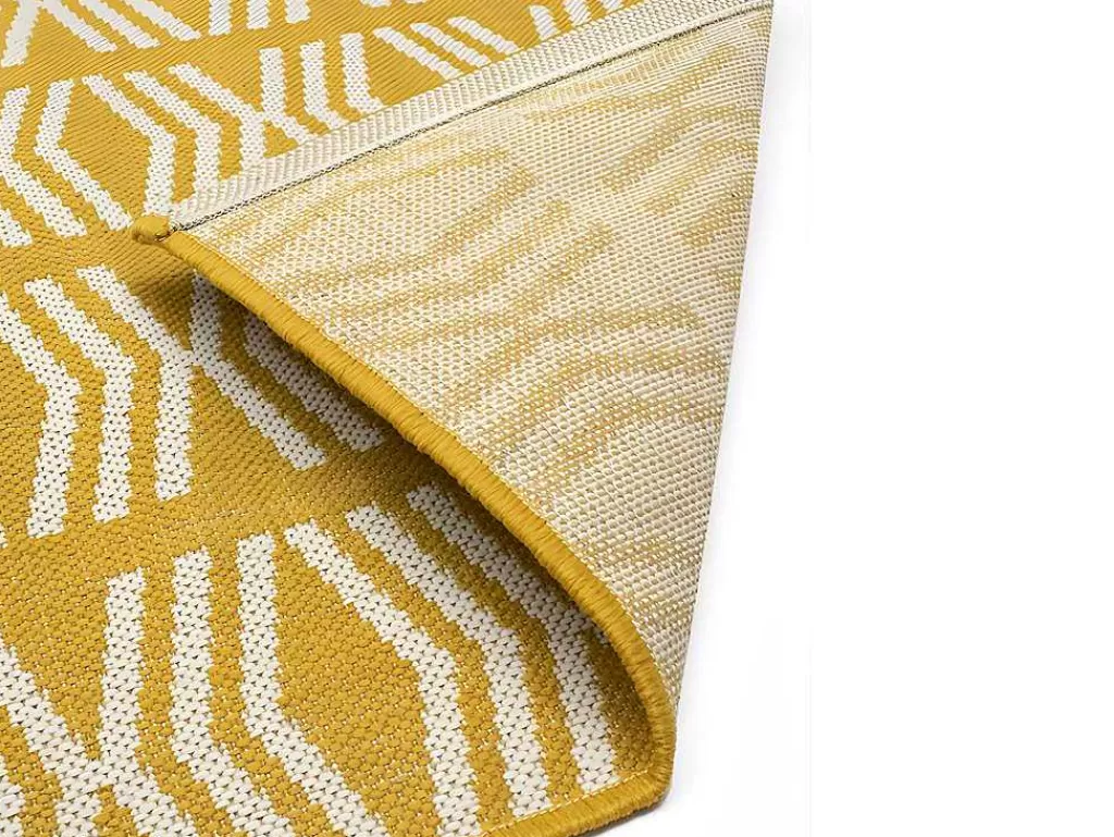 Decoração De Jardim*OZAIA Tapete De Interior Ou De Exterior Estilo Etnico 150 X 200 Cm Amarelo - Grenada