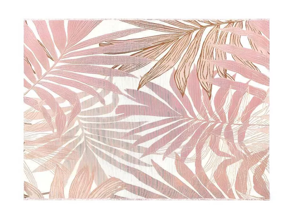 Decoração De Jardim*OZAIA Tapete De Interior Ou De Exterior Etnico Motivos Folhas 150 X 200 Cm Cor-De-Rosa - Roceta