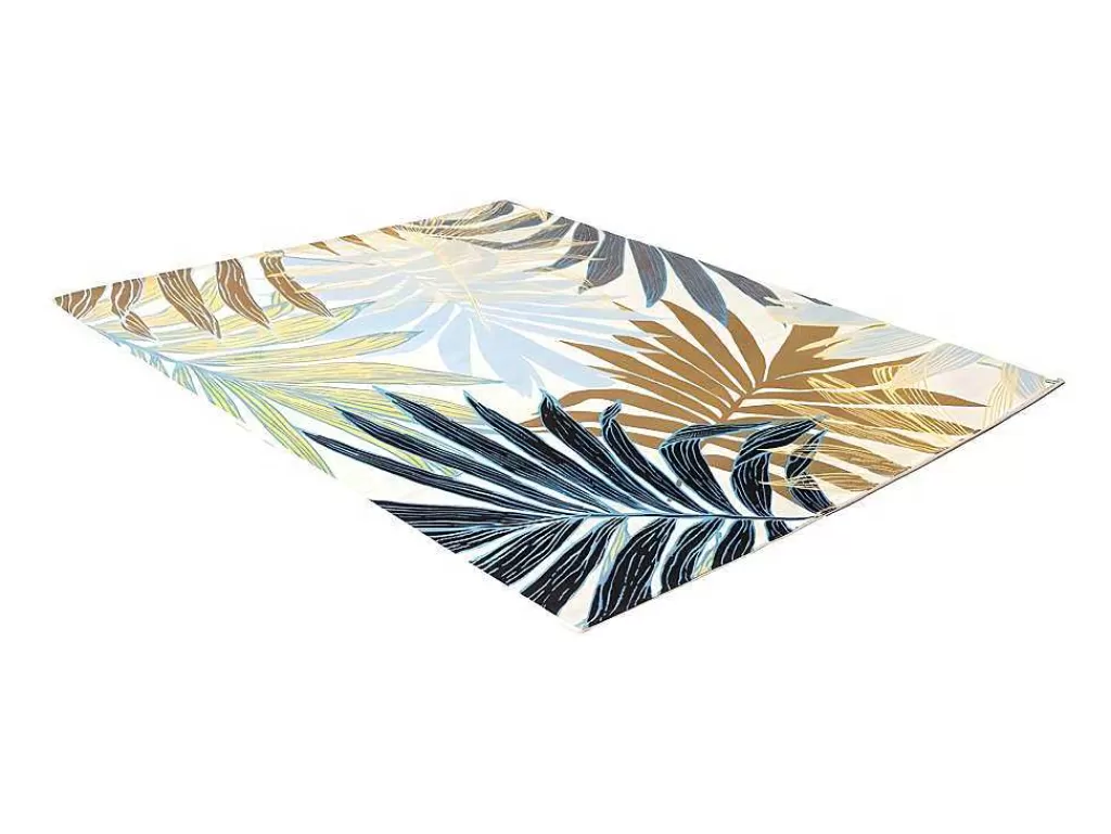 Decoração De Jardim*OZAIA Tapete De Interior Ou De Exterior Etnico Motivos Folhas 150 X 200 Cm Verde - Vegeto
