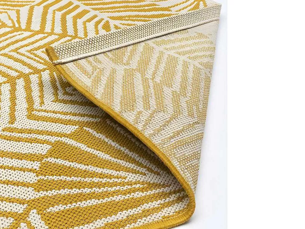 Decoração De Jardim*OZAIA Tapete De Interior Ou De Exterior Motivos Folhas 150 X 200 Cm Amarelo - Curitiba