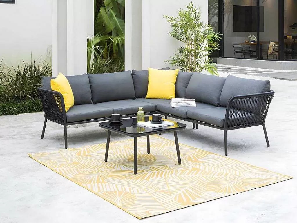 Decoração De Jardim*OZAIA Tapete De Interior Ou De Exterior Motivos Folhas 150 X 200 Cm Amarelo - Curitiba