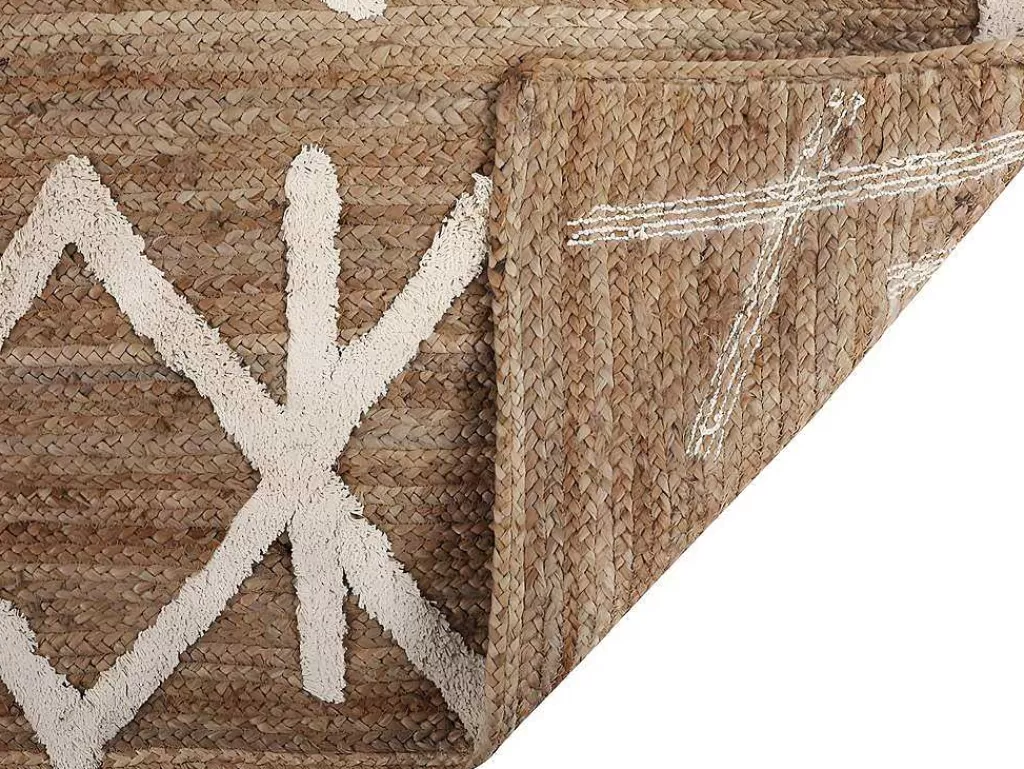 Tapete De Sala*OZAIA Tapete Em Juta E Algodao Tecido A Mão De 160 X 230 Cm Cor Natural E Branco - Garland