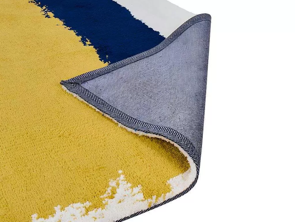 Tapete De Sala*OZAIA Tapete Em Poliester De 200 X 290 Cm Cor Amarelo Mostarda, Azul-Marinho E Cinza - Camden