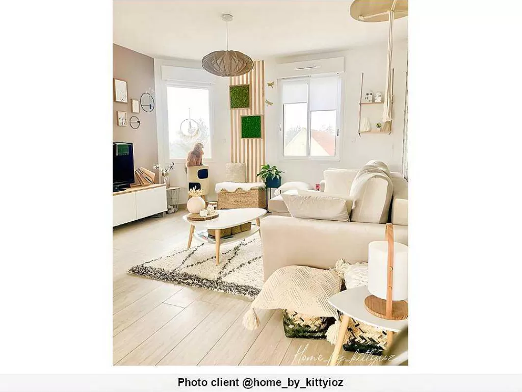 Promoções Decoração*OZAIA Tapete Felpudo 200 X 290 Cm Em Poliester Bege E Cinza Estilo Berbere - Hania