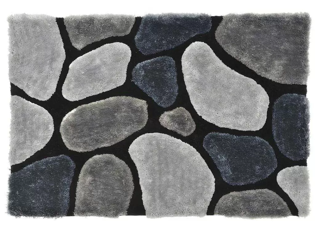 Tapete Shaggy*OZAIA Tapete Felpudo Em Poliester De 160 X 230 Cm Cor Cinza - Pietra