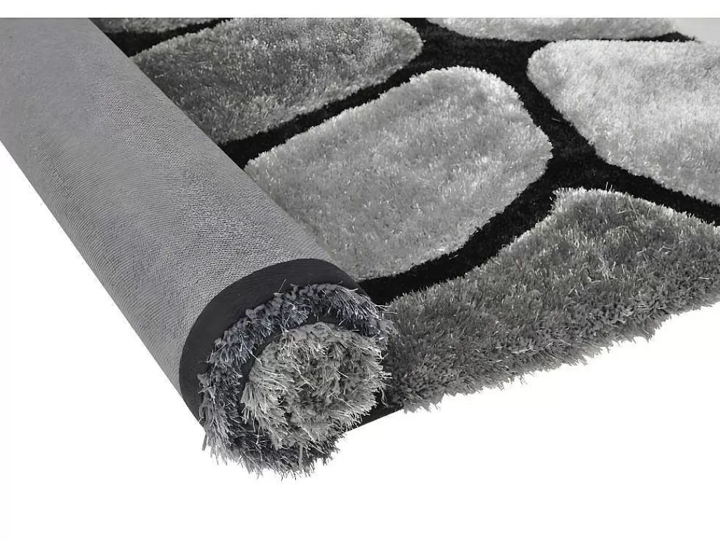 Tapete Shaggy*OZAIA Tapete Felpudo Em Poliester De 160 X 230 Cm Cor Cinza - Pietra