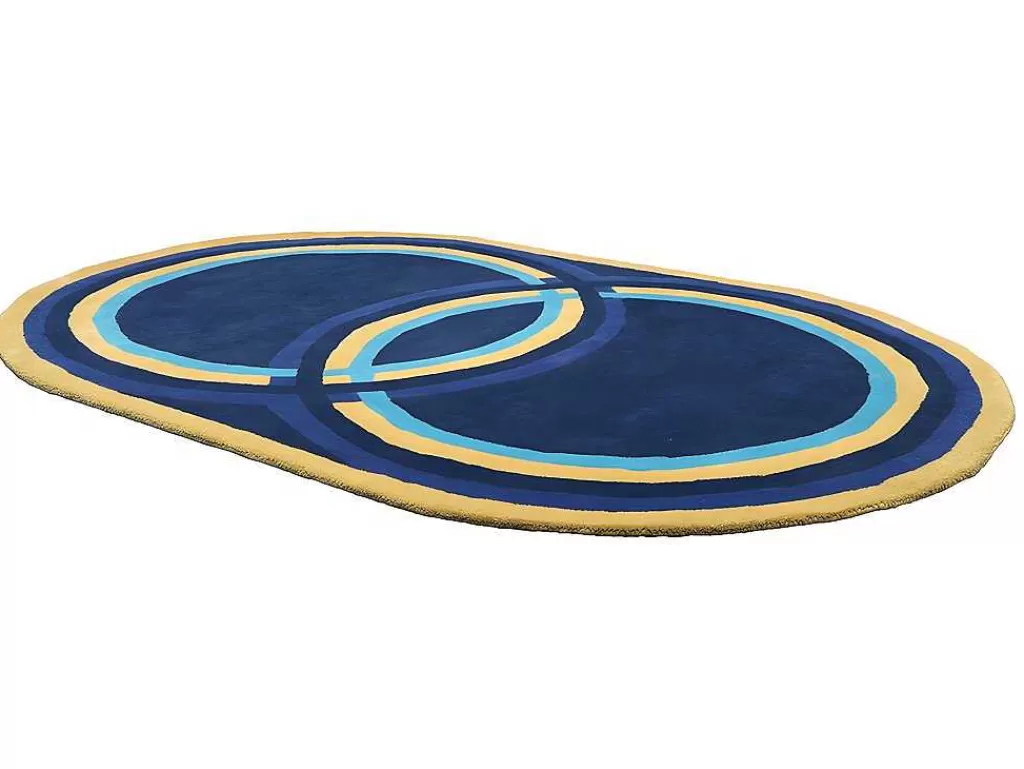 Tapete De Sala*OZAIA Tapete Oval Em La Tufada A Mão De 150 X 230 Cm Cor Azul-Marinho - Komiza