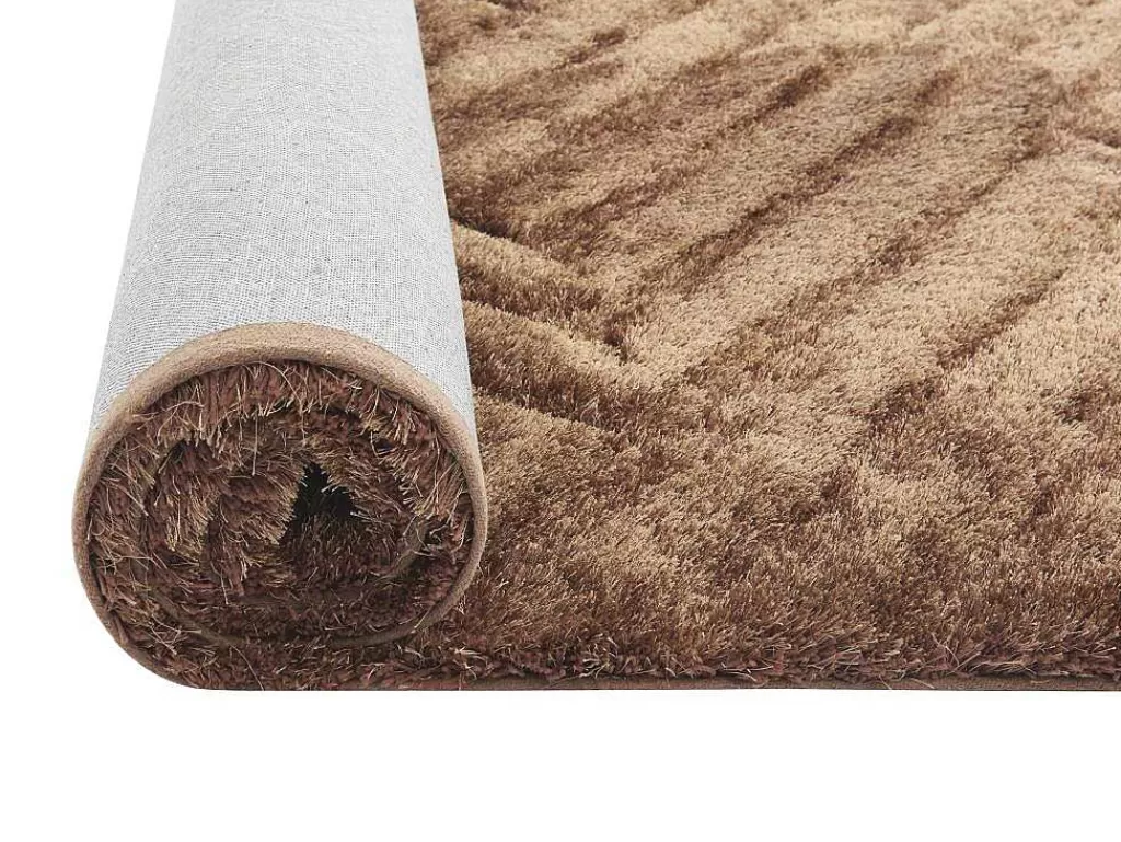 Tapete Shaggy*OZAIA Tapete Shaggy De Pelo Comprido Com Relevo 160X230 Cm Castanho - Maze