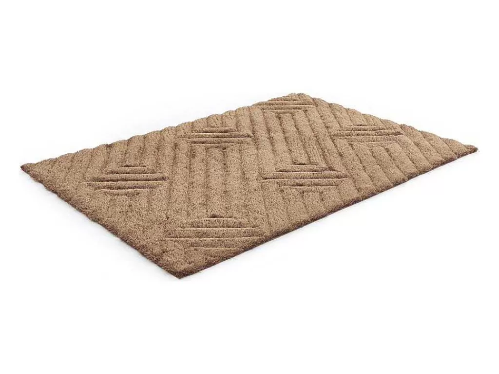 Tapete Shaggy*OZAIA Tapete Shaggy De Pelo Comprido Com Relevo 160X230 Cm Castanho - Maze