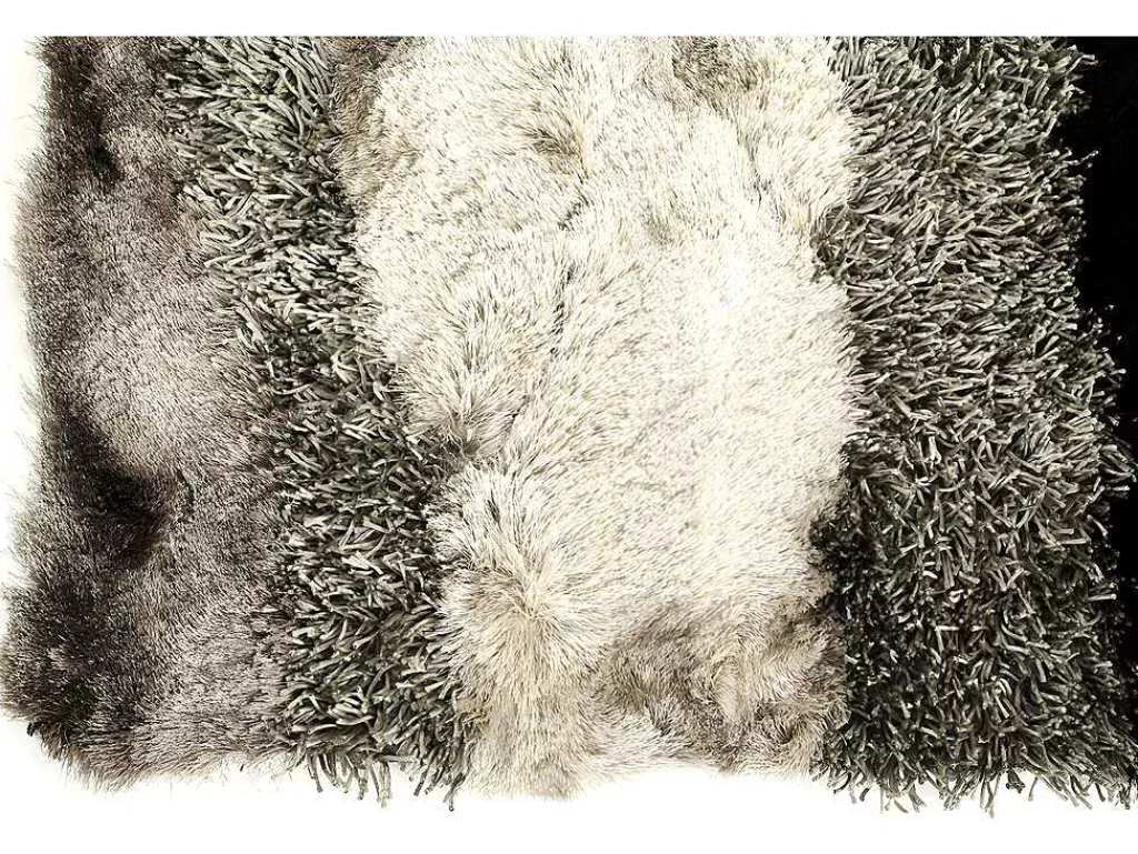 Tapete De Sala*OZAIA Tapete Shaggy Ecume - Poliester Tufado A Mão - Taupe, Branco E Preto - 140 X 200 Cm