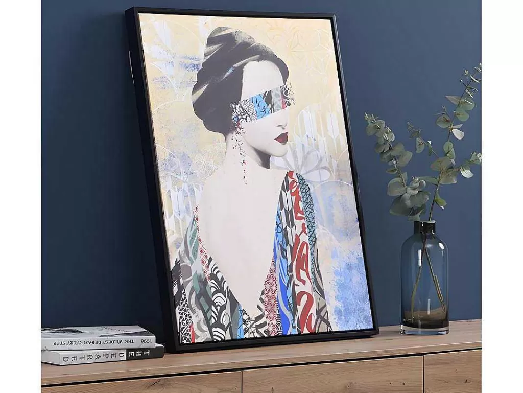 Quadro*OZAIA Tela Impressa Emoldurada De 60 X 80 Cm Com Moldura Em Madeira Multicolor - Lady