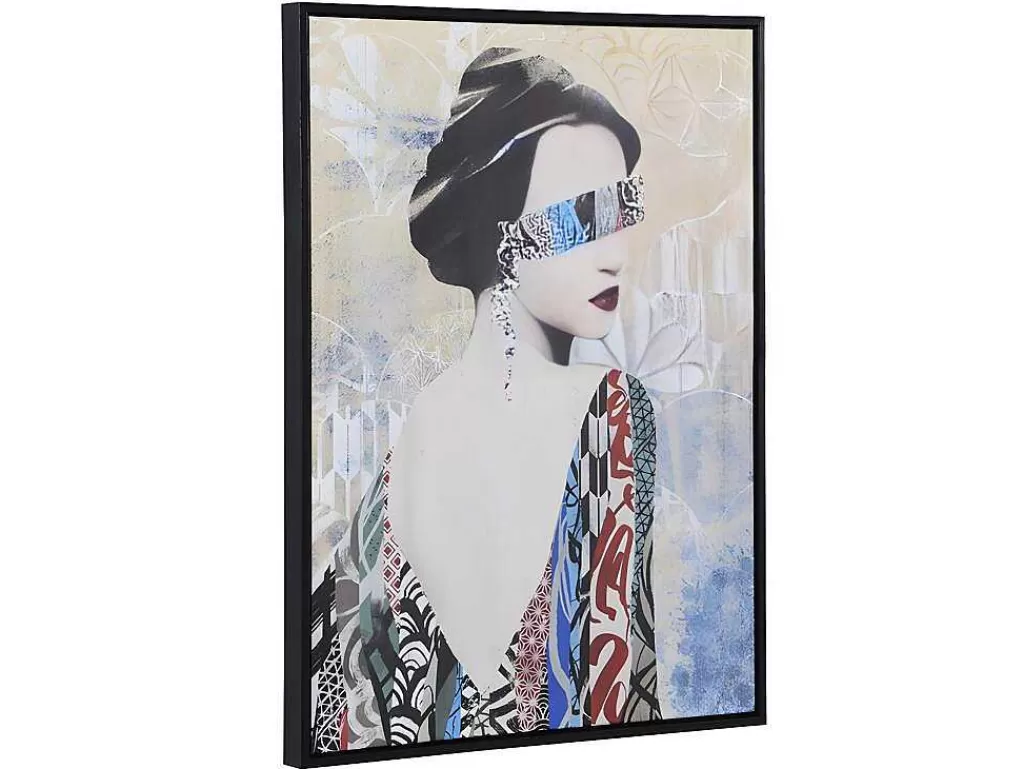 Quadro*OZAIA Tela Impressa Emoldurada De 60 X 80 Cm Com Moldura Em Madeira Multicolor - Lady
