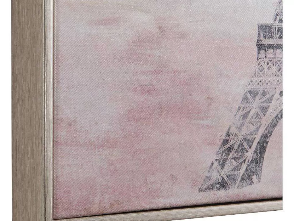Quadro*OZAIA Tela Impressa Paris Com Efeito Joias De L. 54 X A. 64 Cm Com Moldura Em Pinho - Lutece
