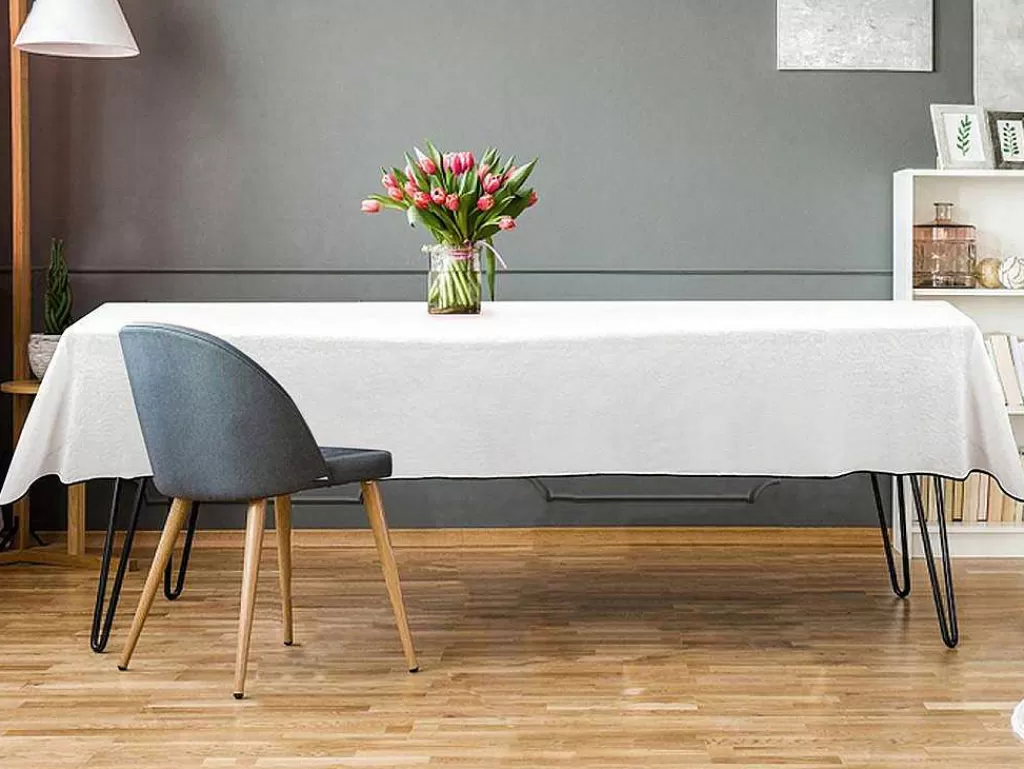 Têxteis De Mesa*OZAIA Toalha Em Algodao E Linha Com Borda Preta 170 X 300 Cm Branco Quebrado - Borina